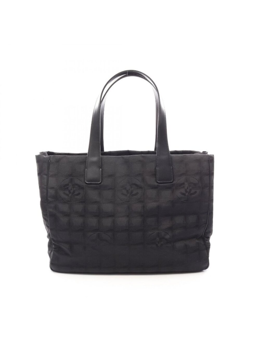 Chanel Tote Bag New Travel Line MM Black Leather MM
